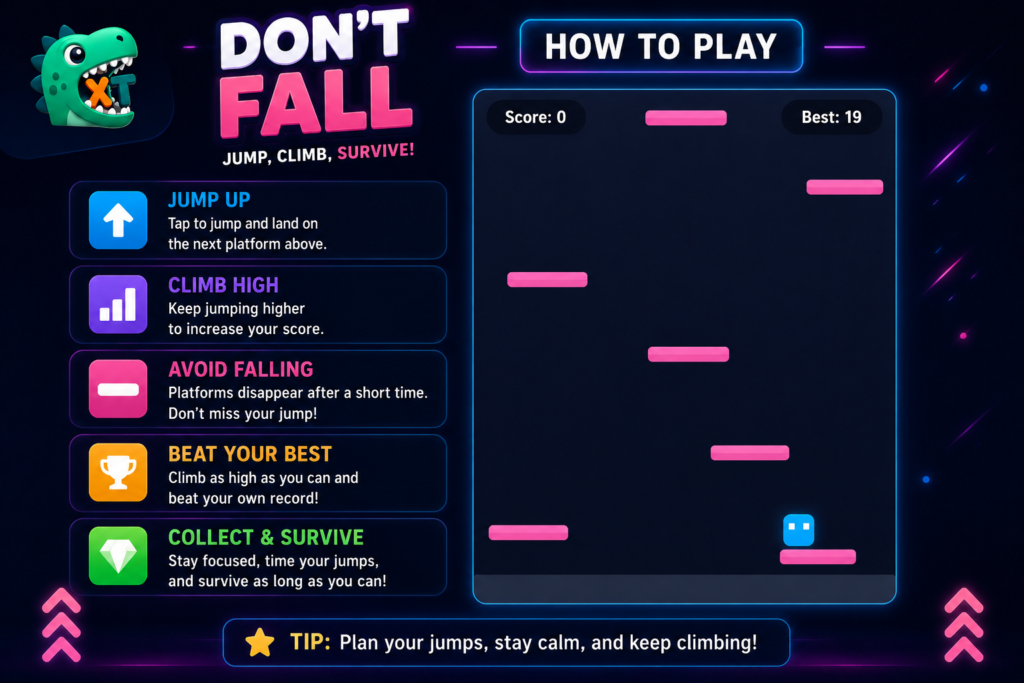 How to Play Don’t Fall How to Play Don’t Fall