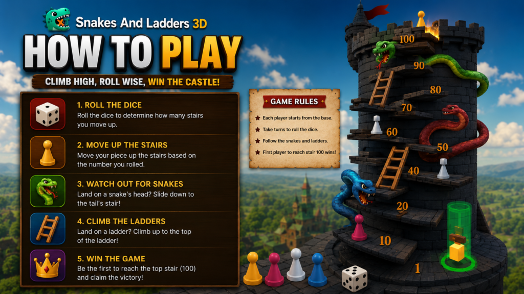 How to Play Snakes And Ladders 3D